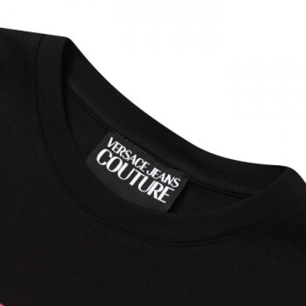 范思哲（Versace）秋新款男士圆领长袖印花T恤时尚潮流打底衫T恤衫 奢侈品 正品 899黑色-偏大