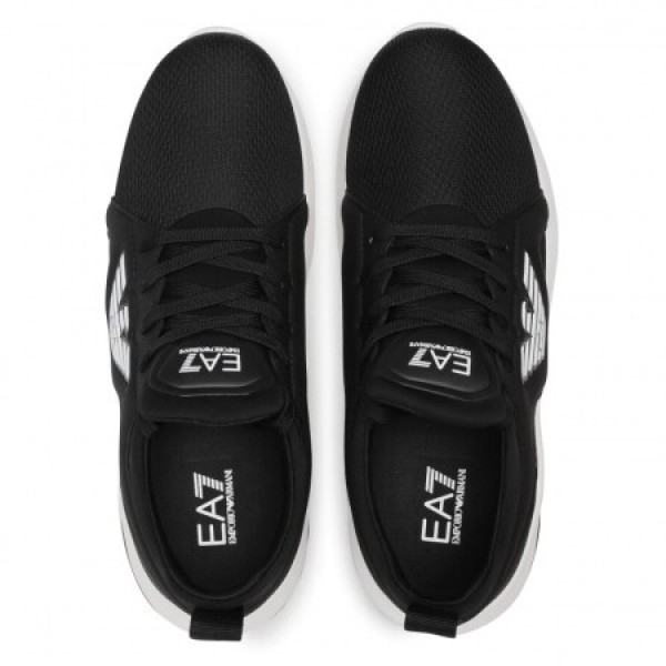 ARMANI EA7 阿玛尼 奢侈品 2021年新款男士织物徽标图案休闲运动鞋 黑色