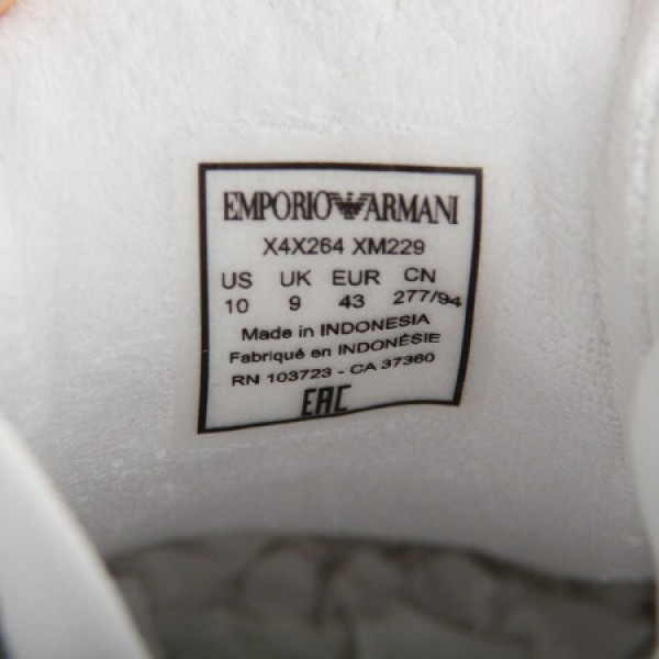 Emporio Armani阿玛尼男鞋 时尚简约休闲鞋 奢侈品滑板运动鞋 白色M478